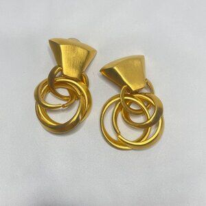 Clara Studio Large Clip On Earrings Dangle Drop Runway Stunning